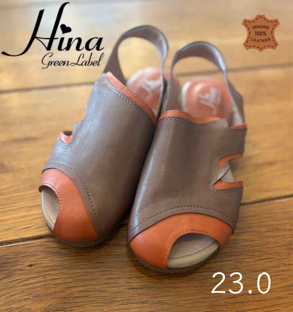 未使用品！Hina GreenLabel サボ 本革レザー サンダル 23.0 8,800円