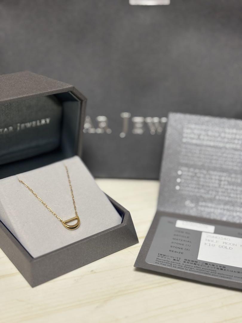 STAR JEWELRY ハーフムーンネックレス K18ゴールド