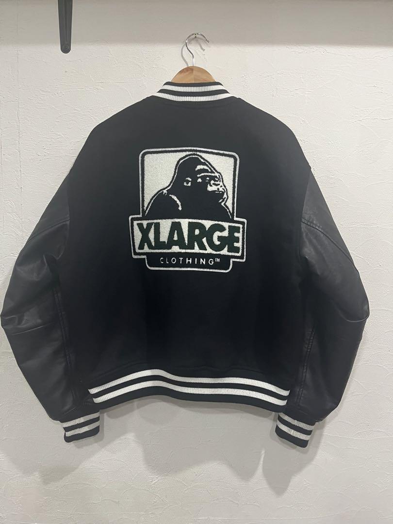 XLARGE スタジャン 黒 ウール・レザー
