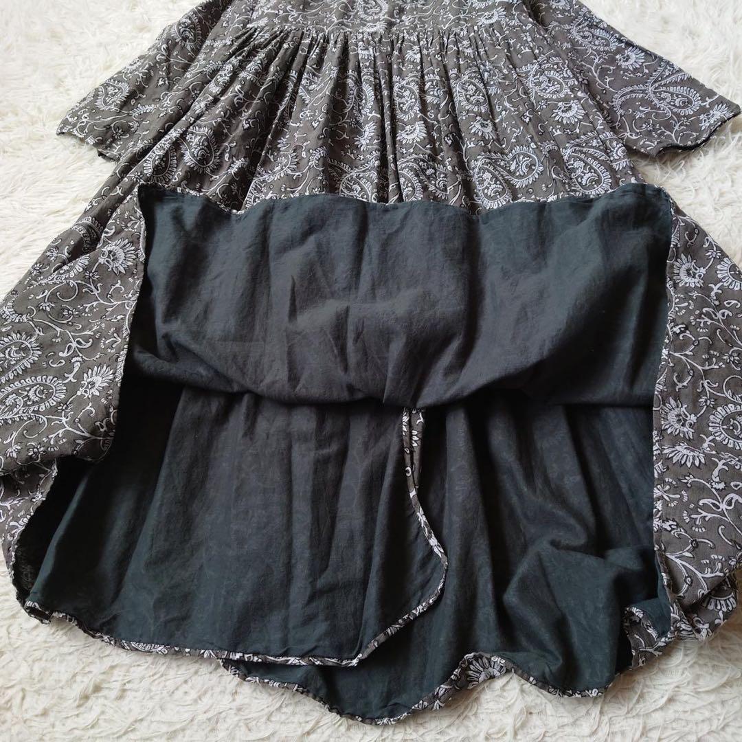 maison de soil ペイズリー柄カシュクールワンピース