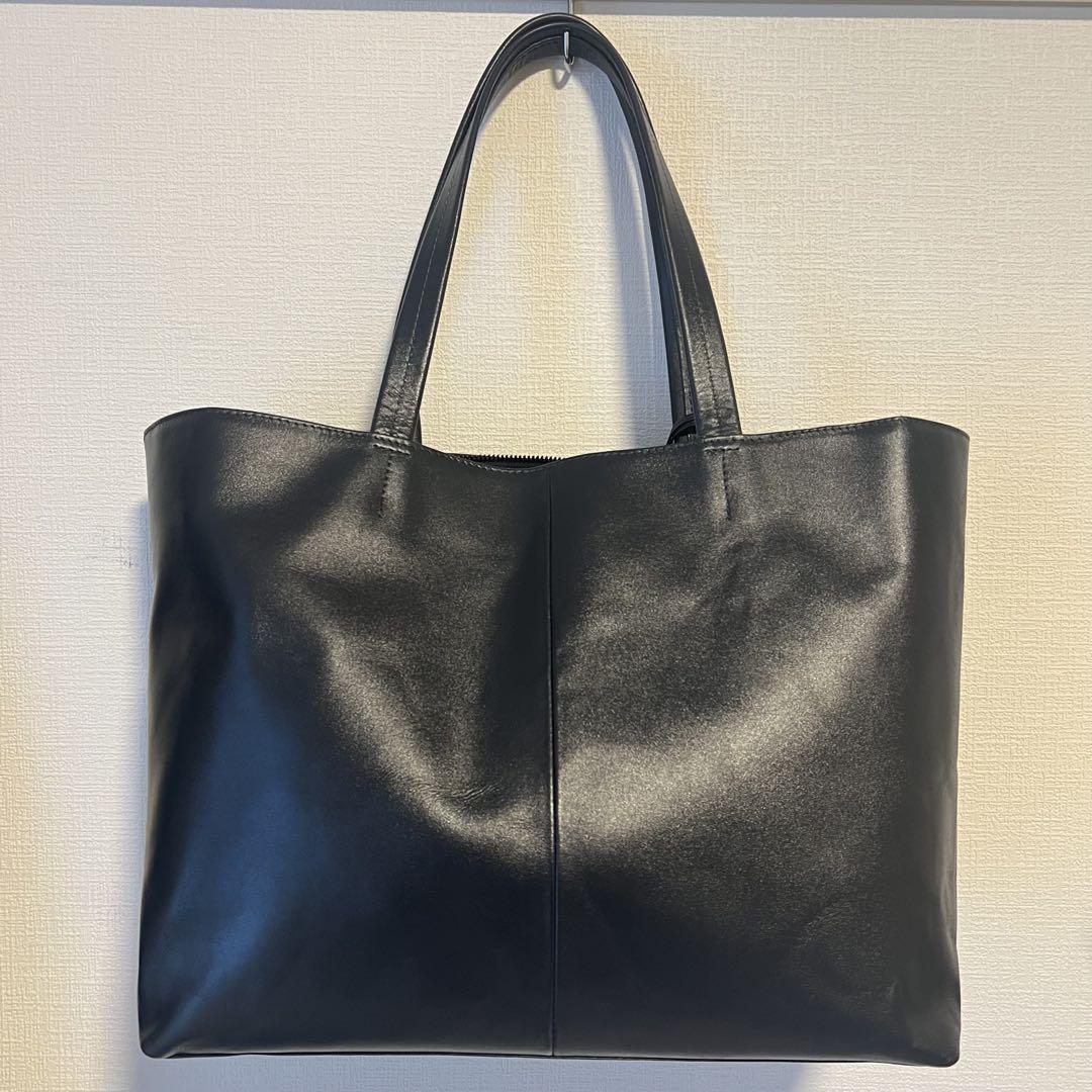 United Arrows トートバッグ レザー ダークネイビー
