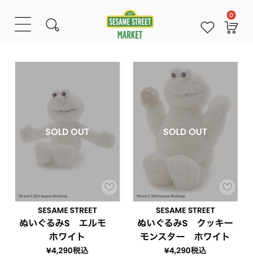 セサミストリートマーケット　ぬいぐるみ