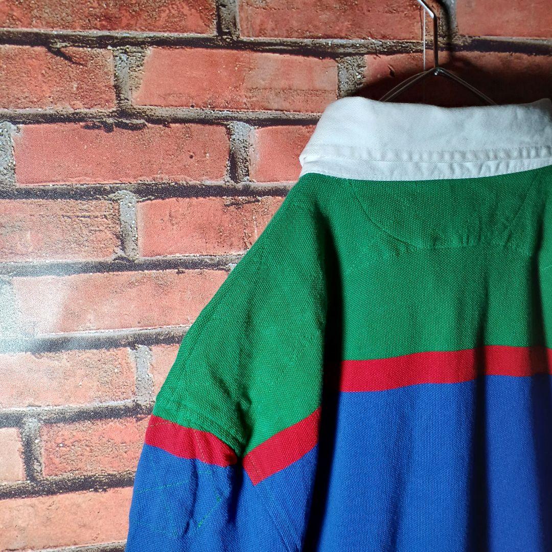 ポロラルフローレン 長袖ポロシャツ ビッグポニー刺繍 マルチカラー ハーフジップ