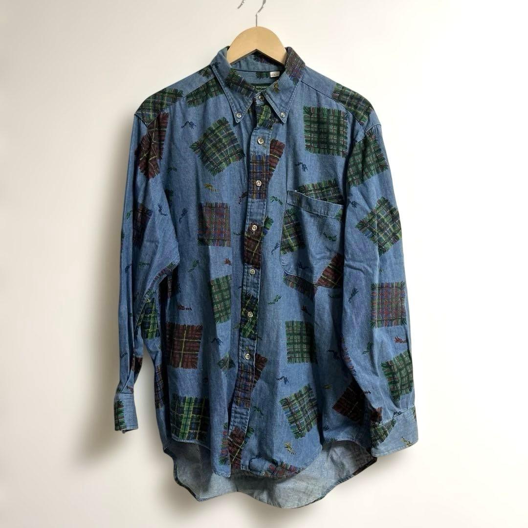 IVAN BENJAMIN made in U.S.A 総柄　長袖シャツ