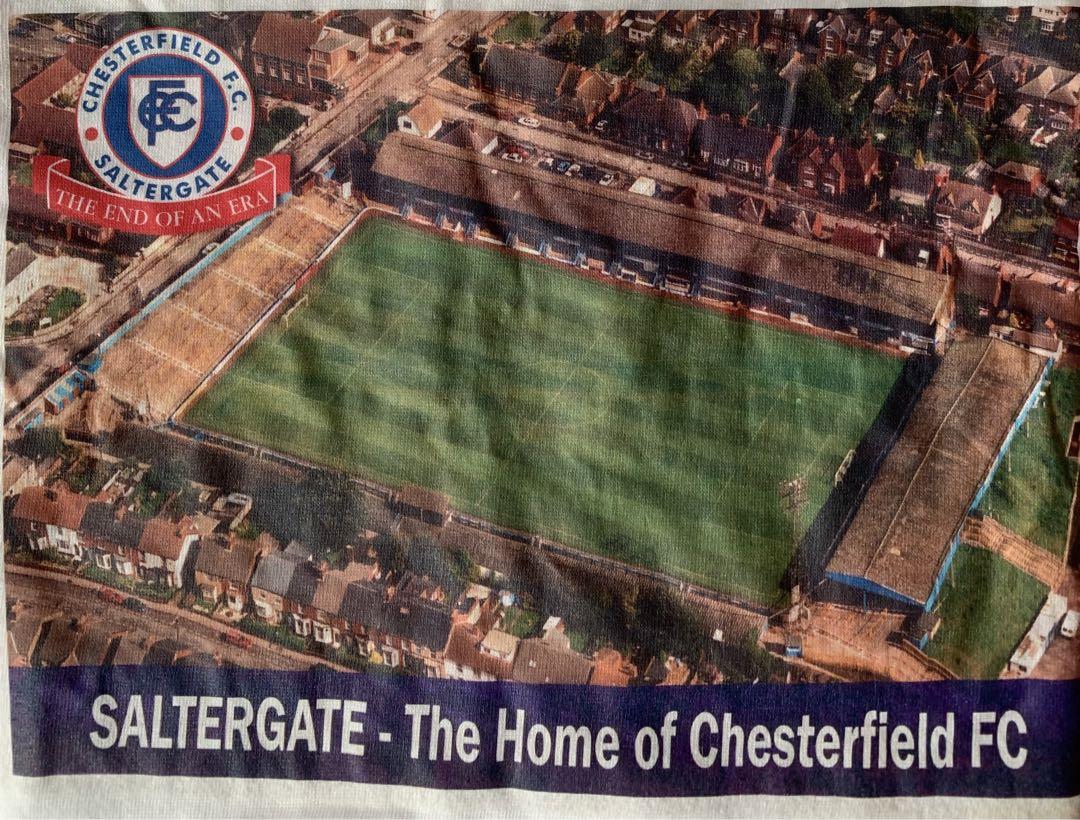 Chesterfield138年の旧スタ閉場Saltergate Tシャツ貴重品