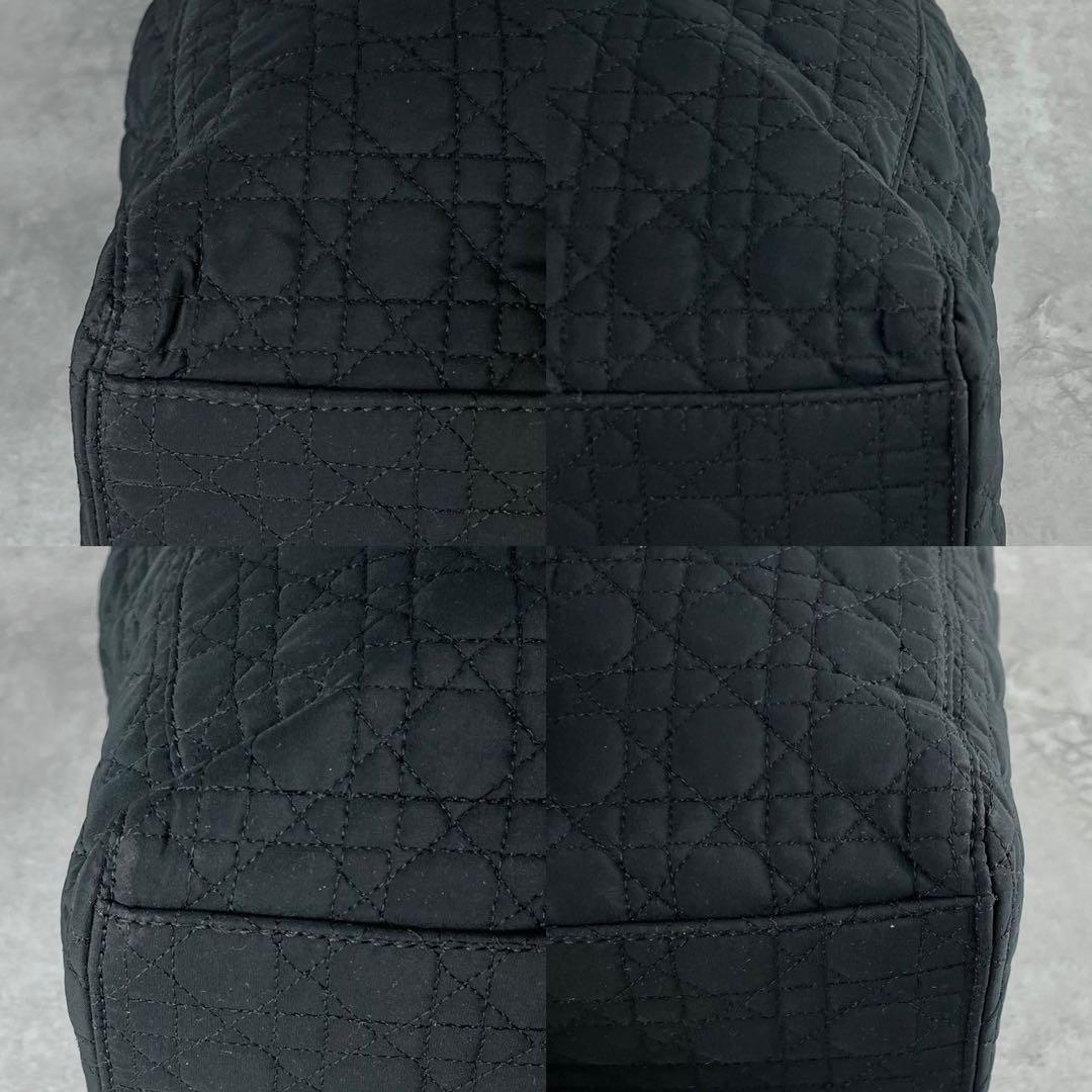 美品　Dior レディ　ディオール　ラージサイズ　カナージュ　ハンドバッグ　黒