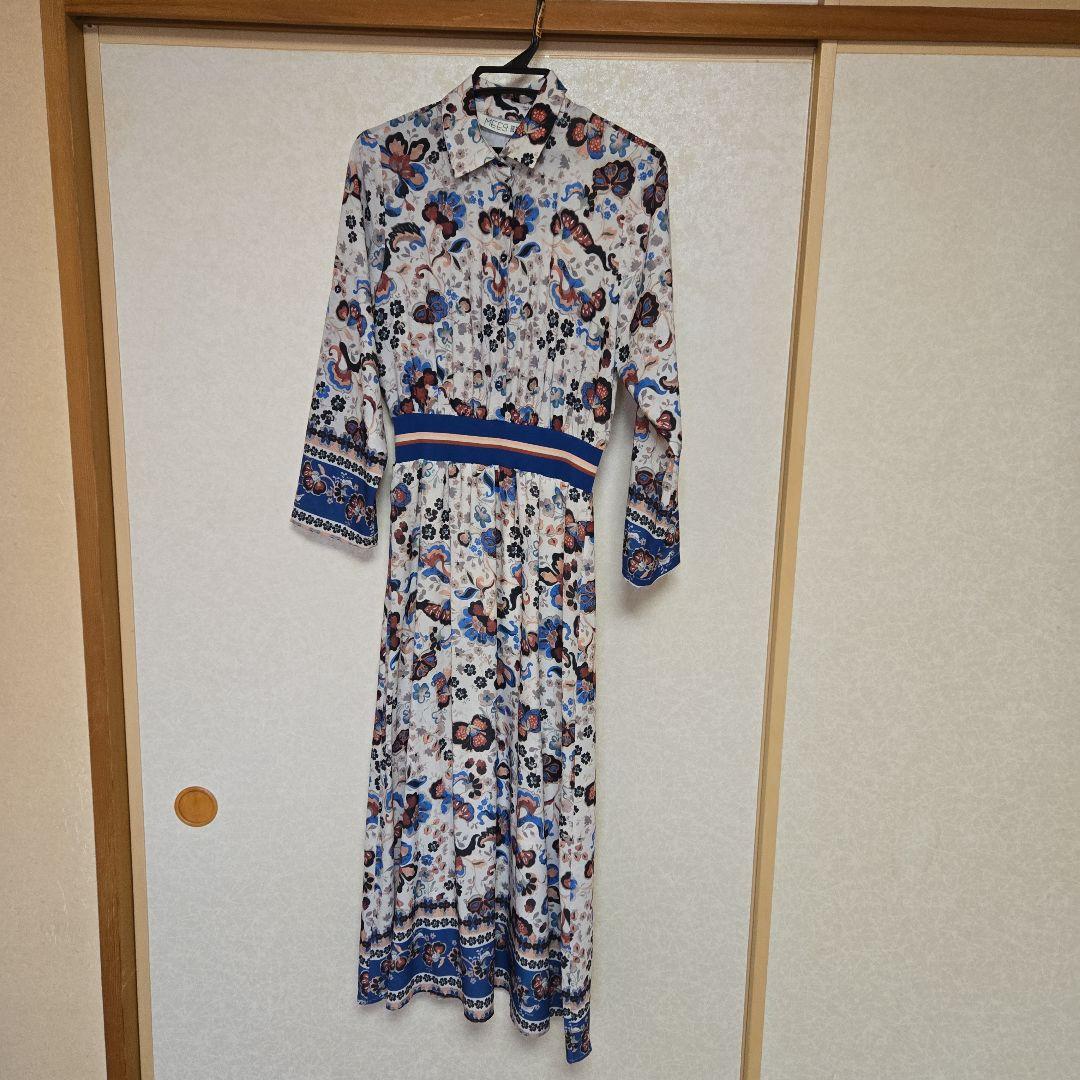 ★美品★MEES 花柄 長袖 ロングワンピース EUR 38