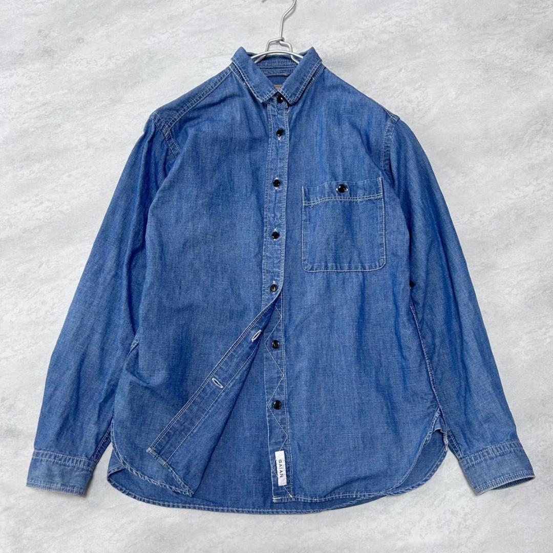 SAIAN サイアン 3サイズ ダンガリーシャツ 長袖シャツ デニム風 700