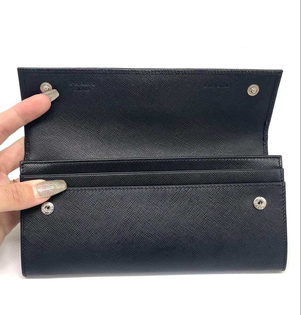 PRADA プラダ サフィアーノ 二つ折り長財布 ブラック