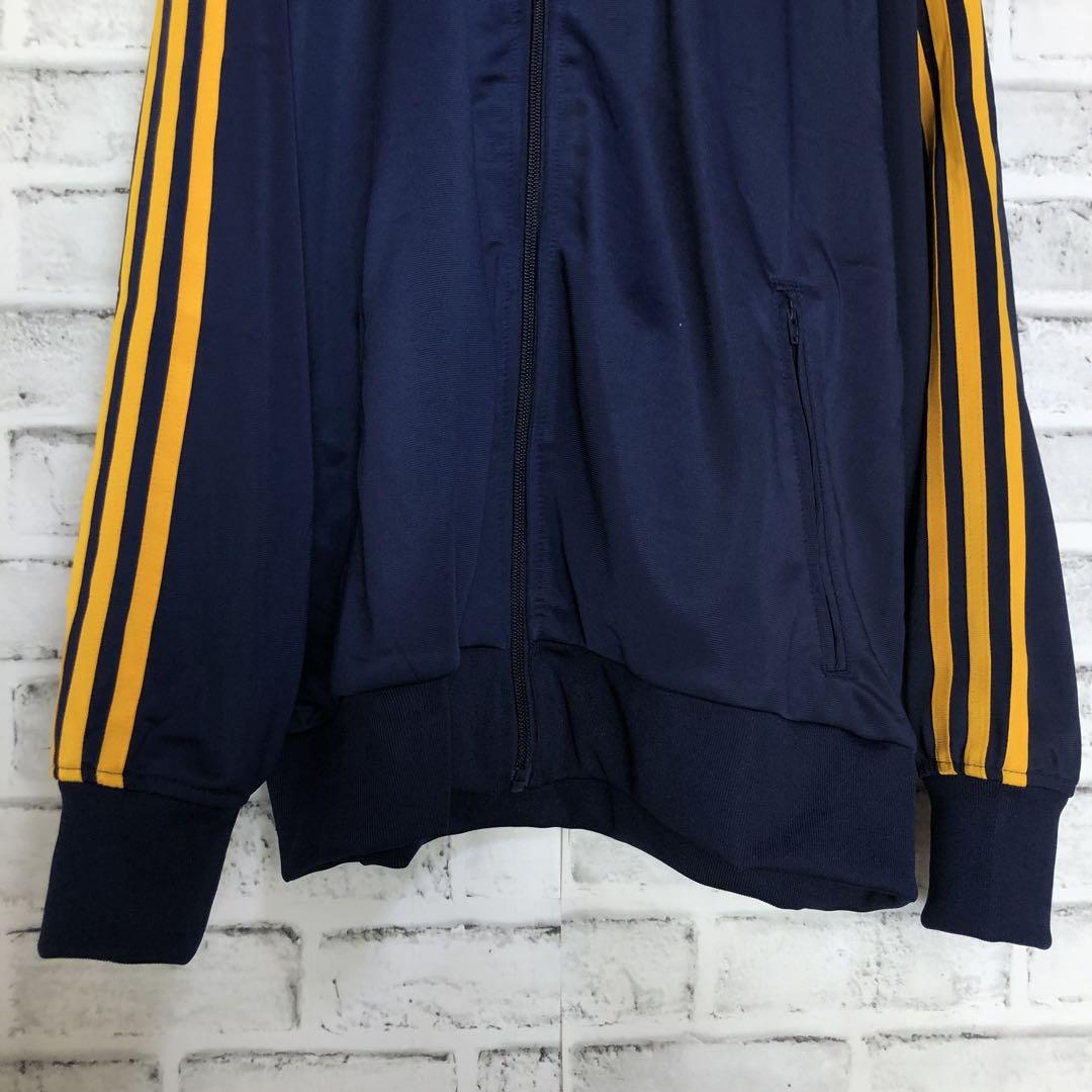 新品女性XL/メンズS⭐️adidas トラックジャケット 刺繍 ネイビー×濃黄 新品女性XL/メンズS⭐️adidas トラックジャケット 刺繍