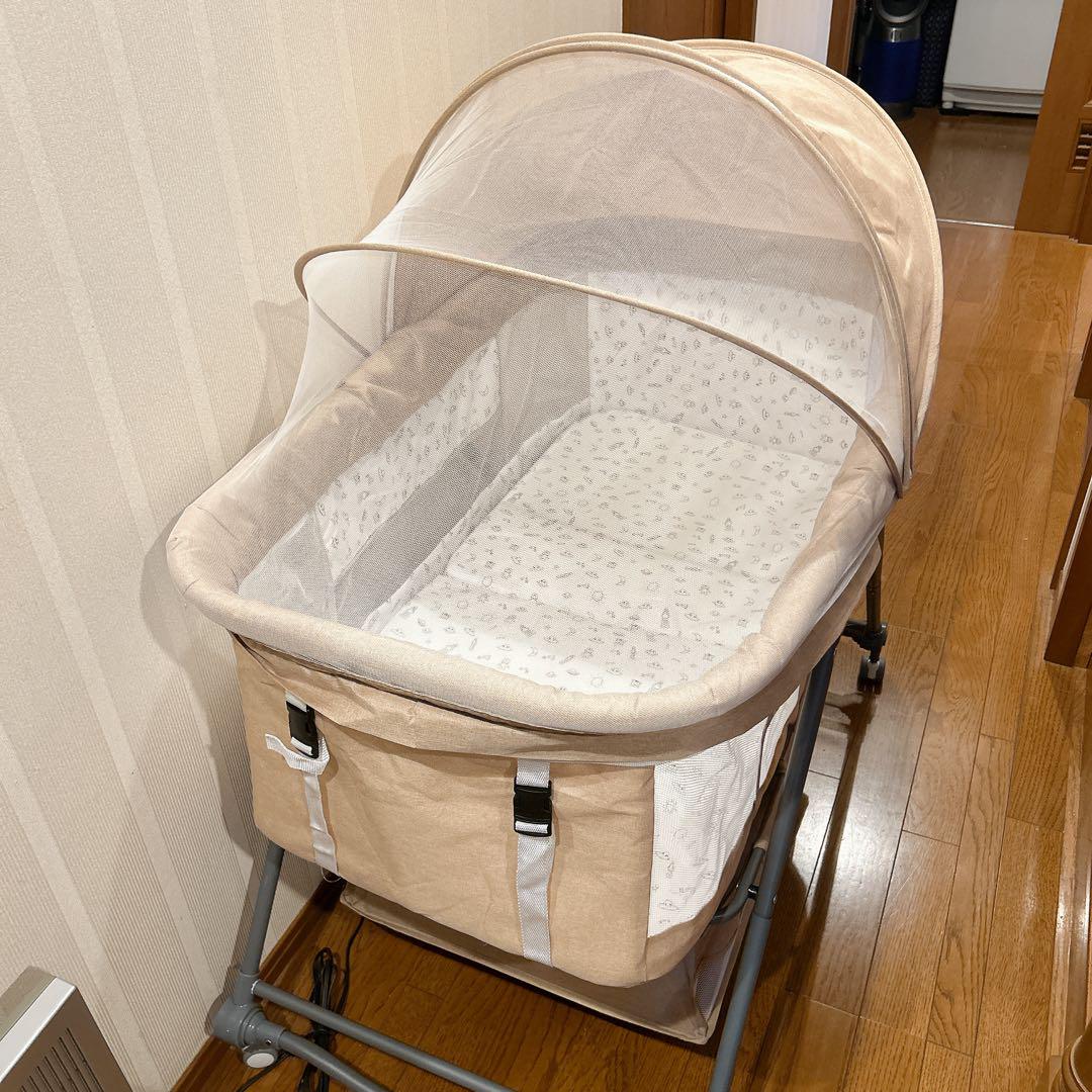 M*u様 新品未使用！ベビーベッド 折り畳み添い寝ベッド 4点セット カーキ