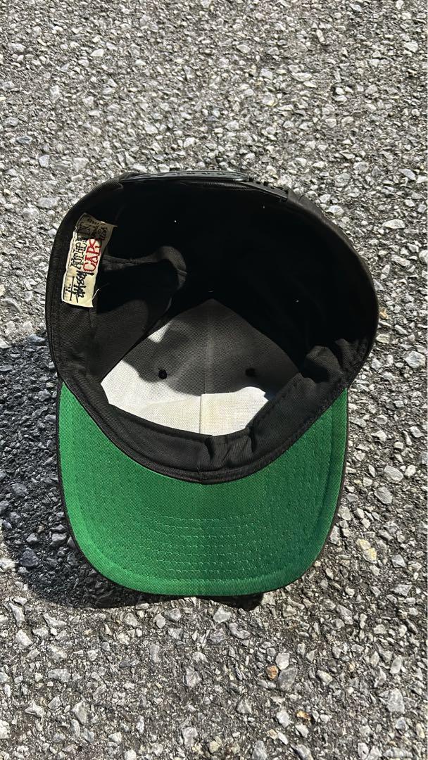 “刺繍ロゴ” 90s 白タグ old stussy 6パネル キャップ 黒