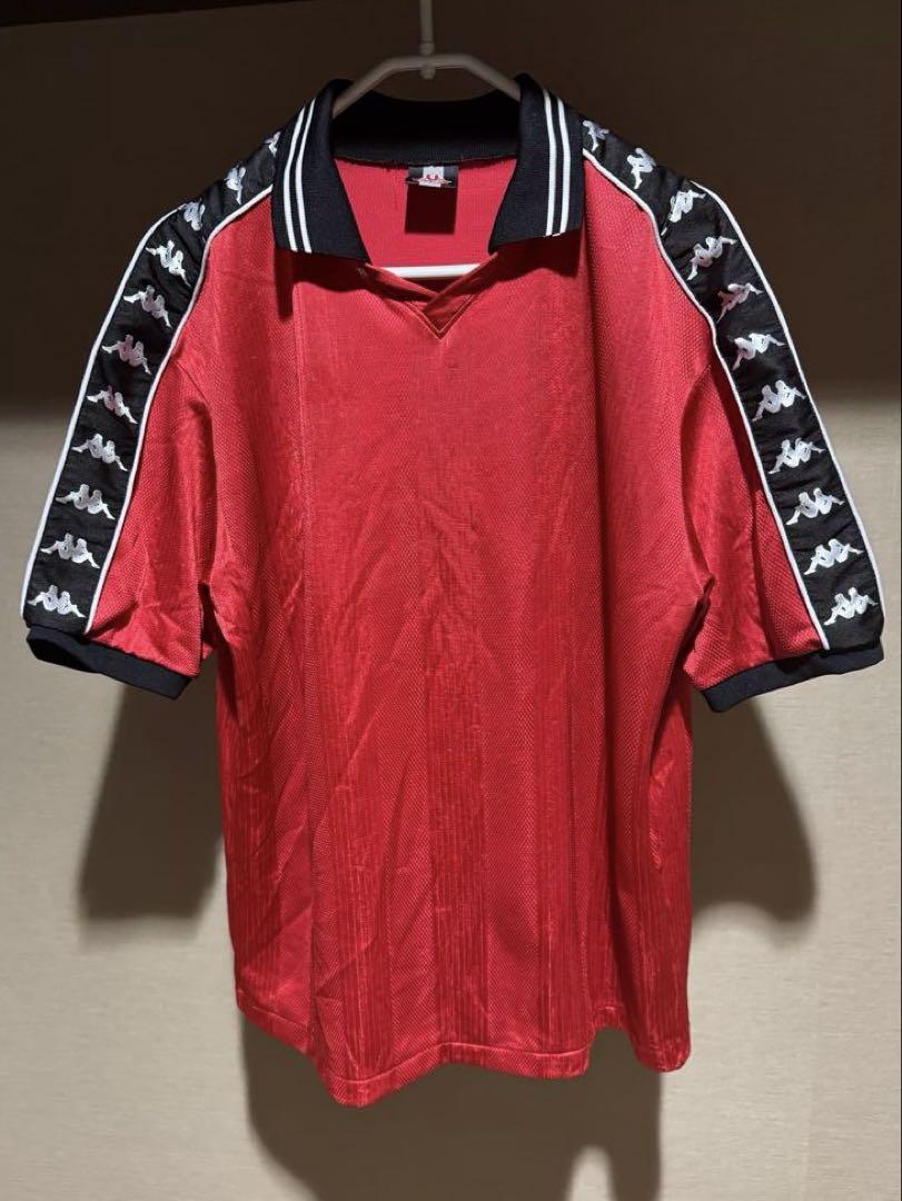 美品 90s kappa シャドーストライプ ゲームシャツ ユニフォーム O