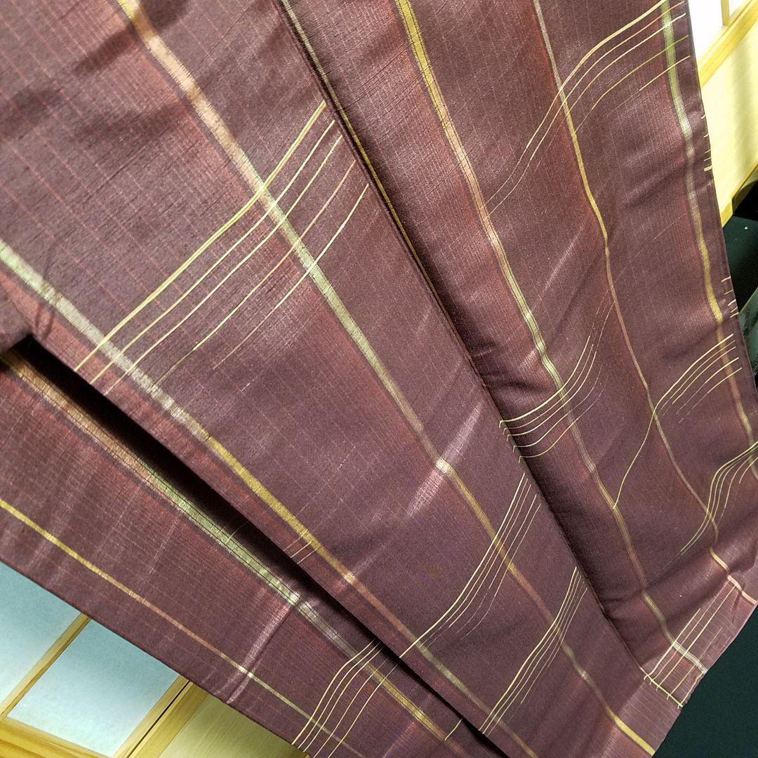 M3052【着物と帯 京月花】■お仕立て上がり/赤茶系越後紬正絹小紋/袷/広衿■