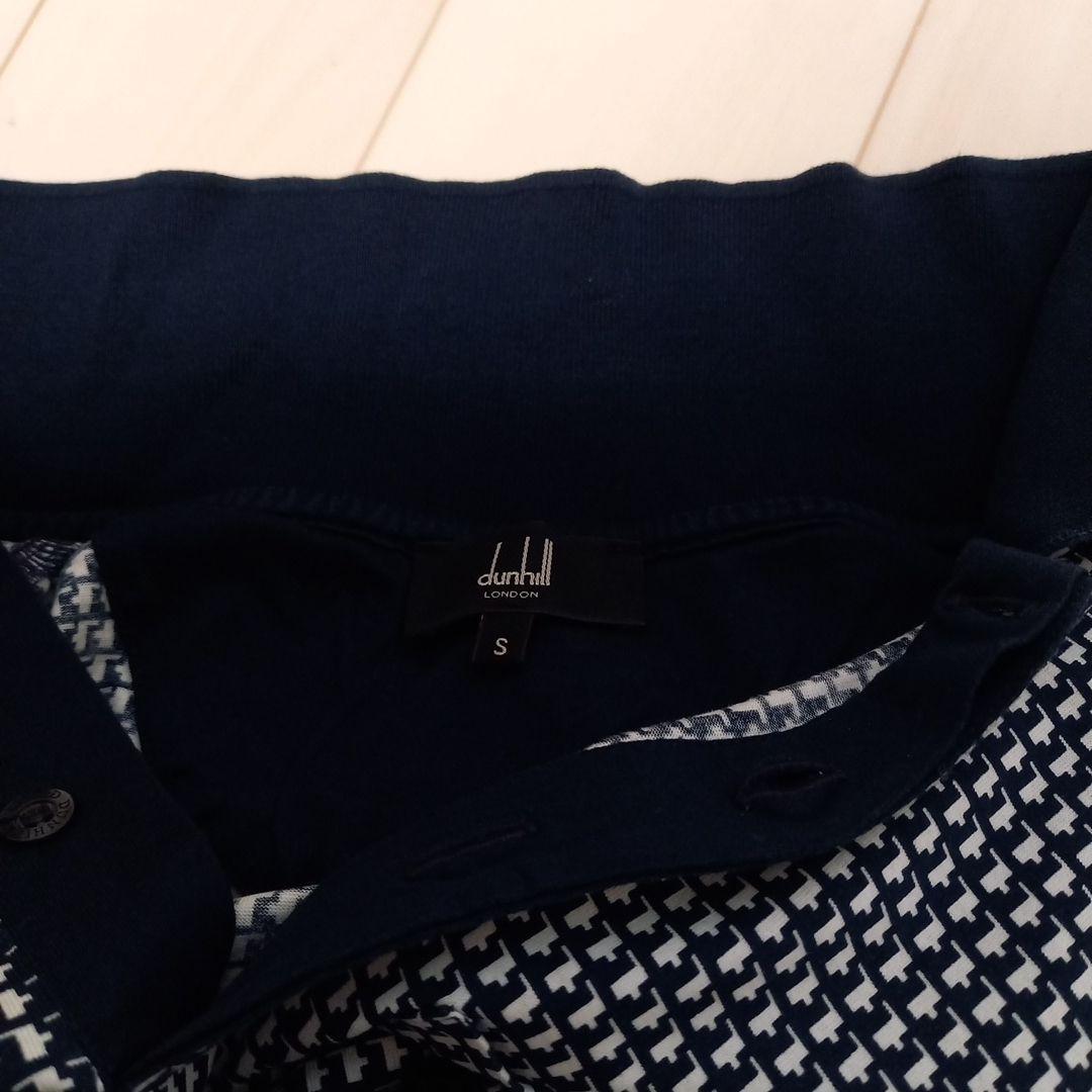 dunhill ネイビー ホワイト チェック ポロシャツ S dunhill ネイビー ホワイト チェック ポロシャツ S