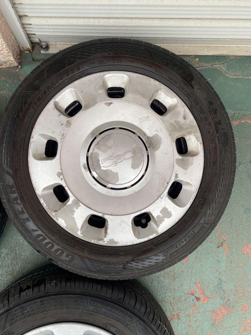 フィアット500 GOOD YEAR 純正スチール 175/65R14 825