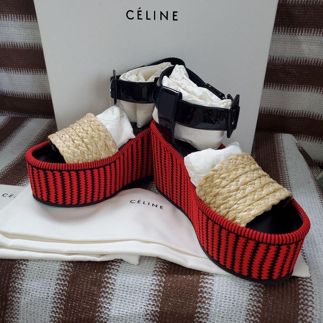 ☆未使用☆CELINE☆23.5センチ☆ミュール☆ウェッジソール！サンダル！