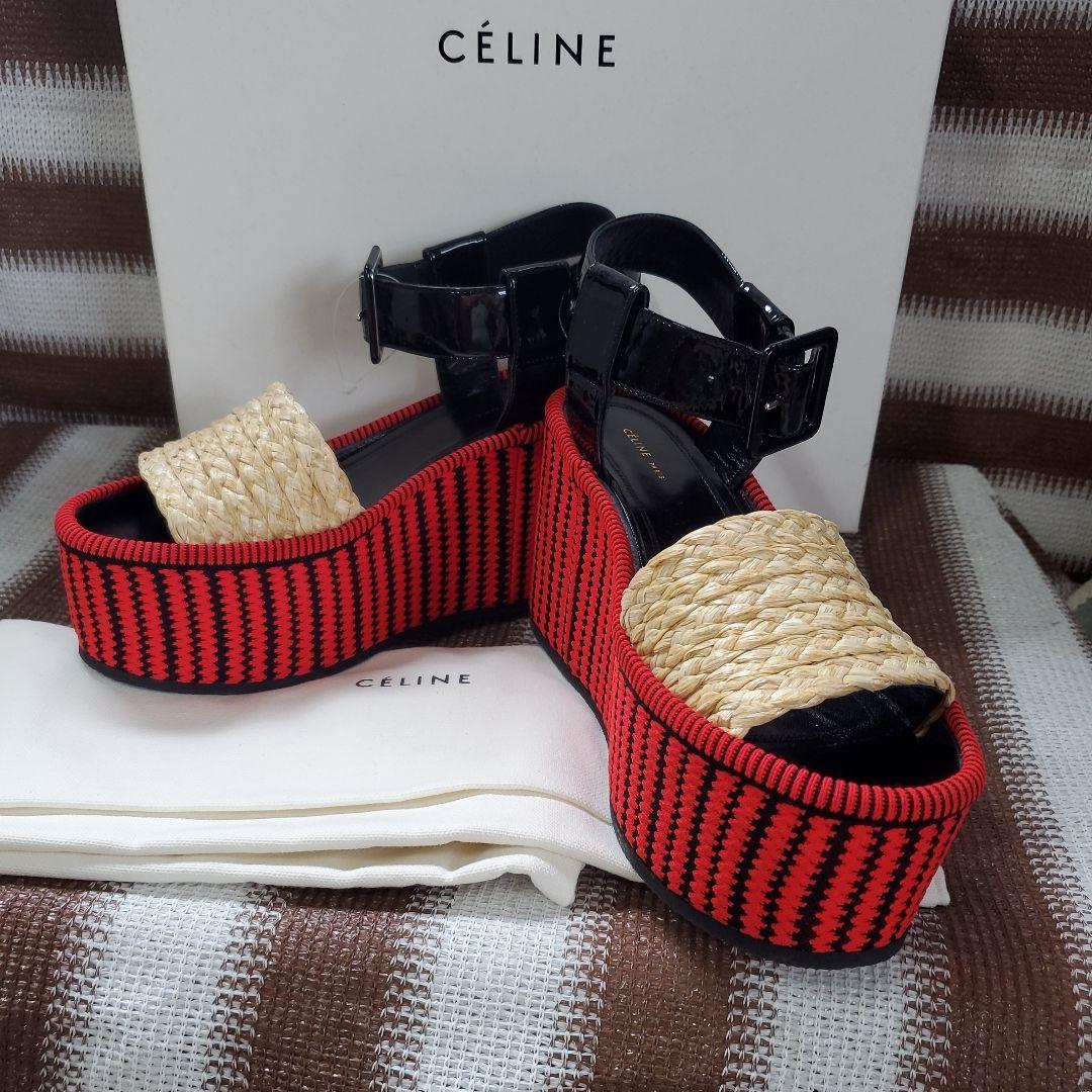 ☆未使用☆CELINE☆23.5センチ☆ミュール☆ウェッジソール！サンダル！