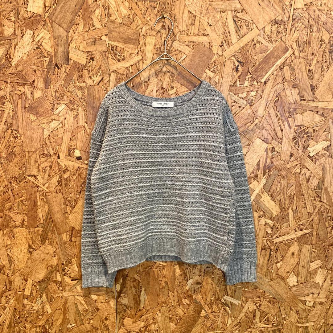UNITED ARROWS TOKYO ニット セーター 透かし編み グレー