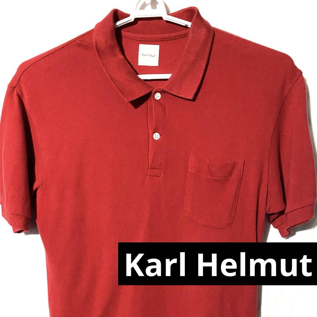 Karl Helmut M L ポロ 赤 無地 ヴィンテージ シャツ
