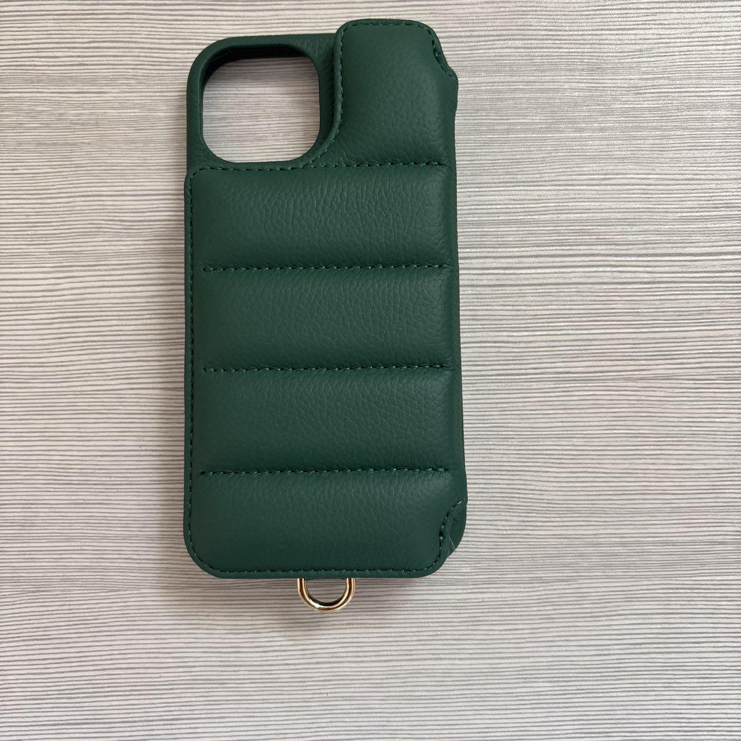 新品 DEMIU アイホン15革ケース （カード収納あり）ストラップ