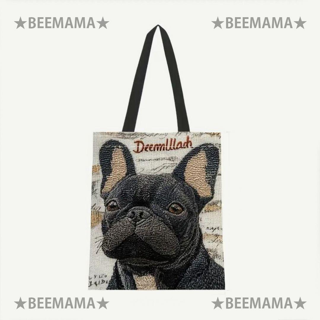 アニマル刺繍トート フレンチブル 623-7515 かわいい 犬の刺繍