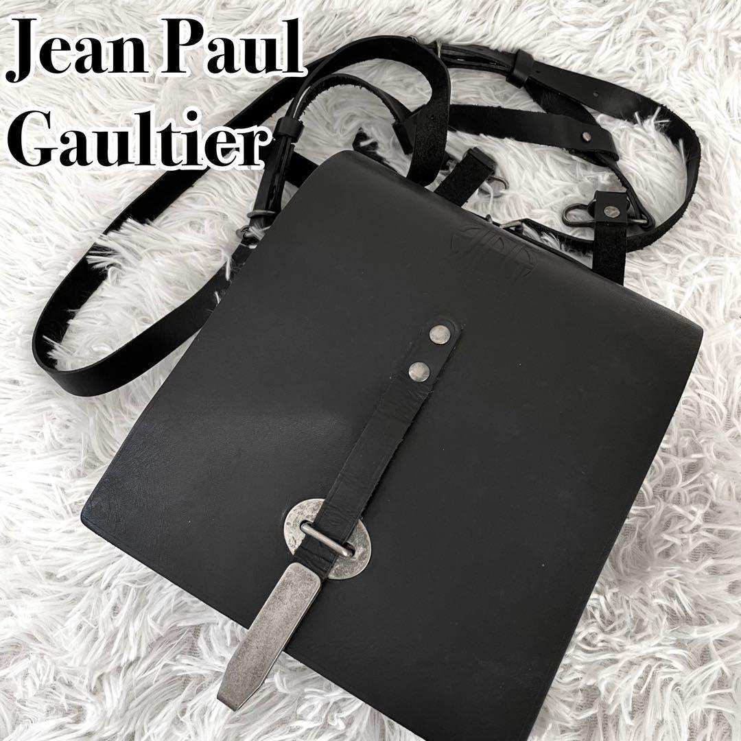 『Jean Paul GAULTIER』マップバッグ ミリタリー 本革 ブラック 『Jean Paul GAULTIER』マップバッグ ミリタリー 本革 ブラック