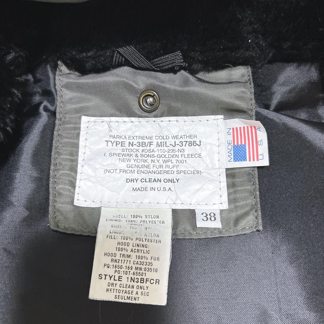 美品 SPIEWAK 米国製 N-3B/F フライトジャケット カーキ M 38 美品 SPIEWAK 米国製 N-3B/F フライトジャケット カーキ M 38