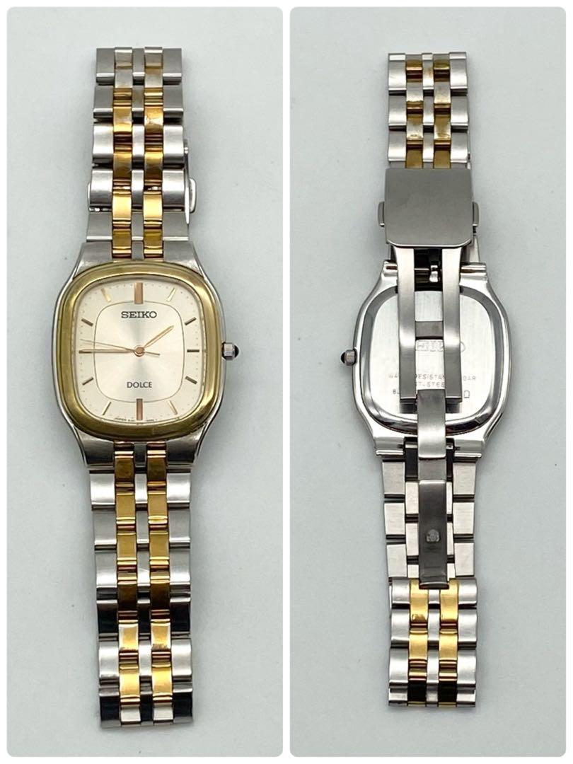 【稼働品】SEIKO ドルチェ　腕時計 シルバー ゴールド　ヴィンテージウォッチ