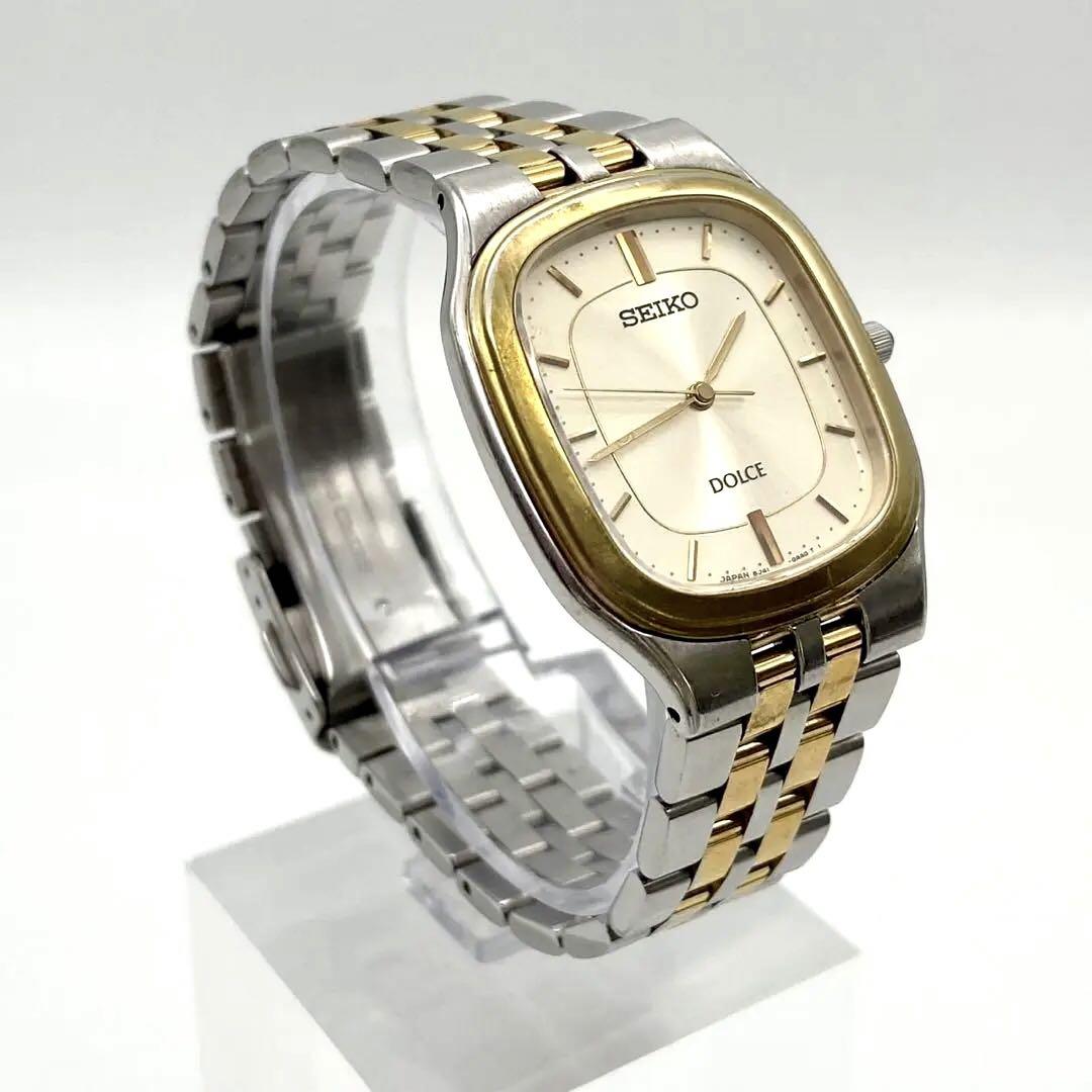 【稼働品】SEIKO ドルチェ　腕時計 シルバー ゴールド　ヴィンテージウォッチ
