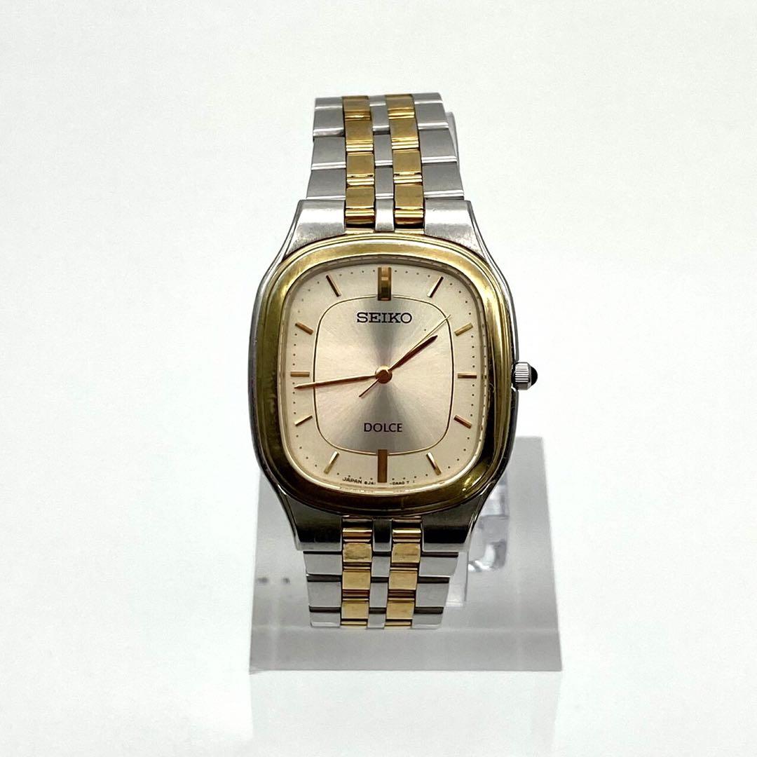 【稼働品】SEIKO ドルチェ　腕時計 シルバー ゴールド　ヴィンテージウォッチ