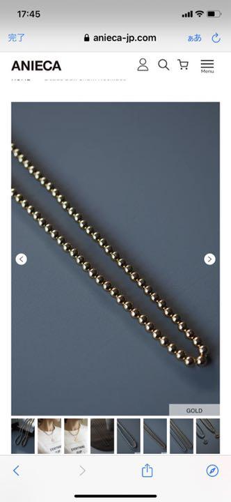 ANIECA ボールチェーンネックレス未使用 - メルカリ 全品無料 チェーンネックレス ANIECA ブレスレット