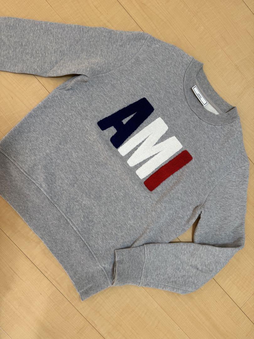 AMI PARIS アミ スウェット トリコロール グレー XS