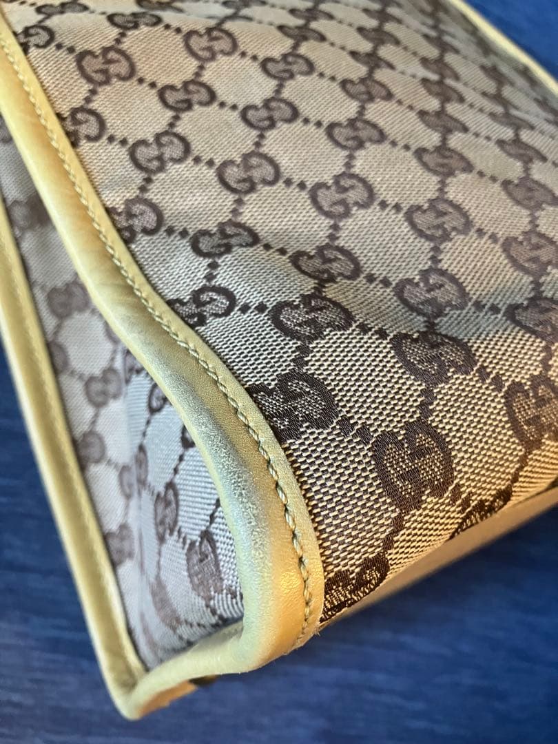 GUCCI GGパターン トートバッグ ベージュ/イエロー　ショルダーバッグ