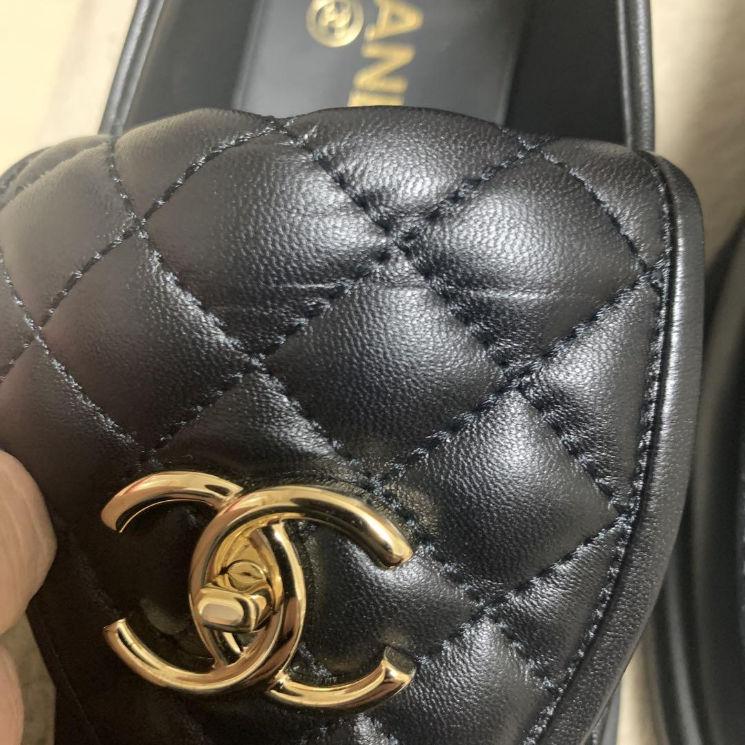るるCHANEL ブラック ローファー 38C さ新品未使用
