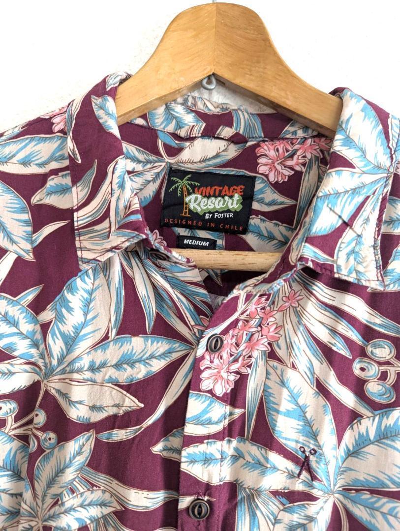Vintage Resort　 FOSTER　アロハシャツ レーヨン 総柄 美品
