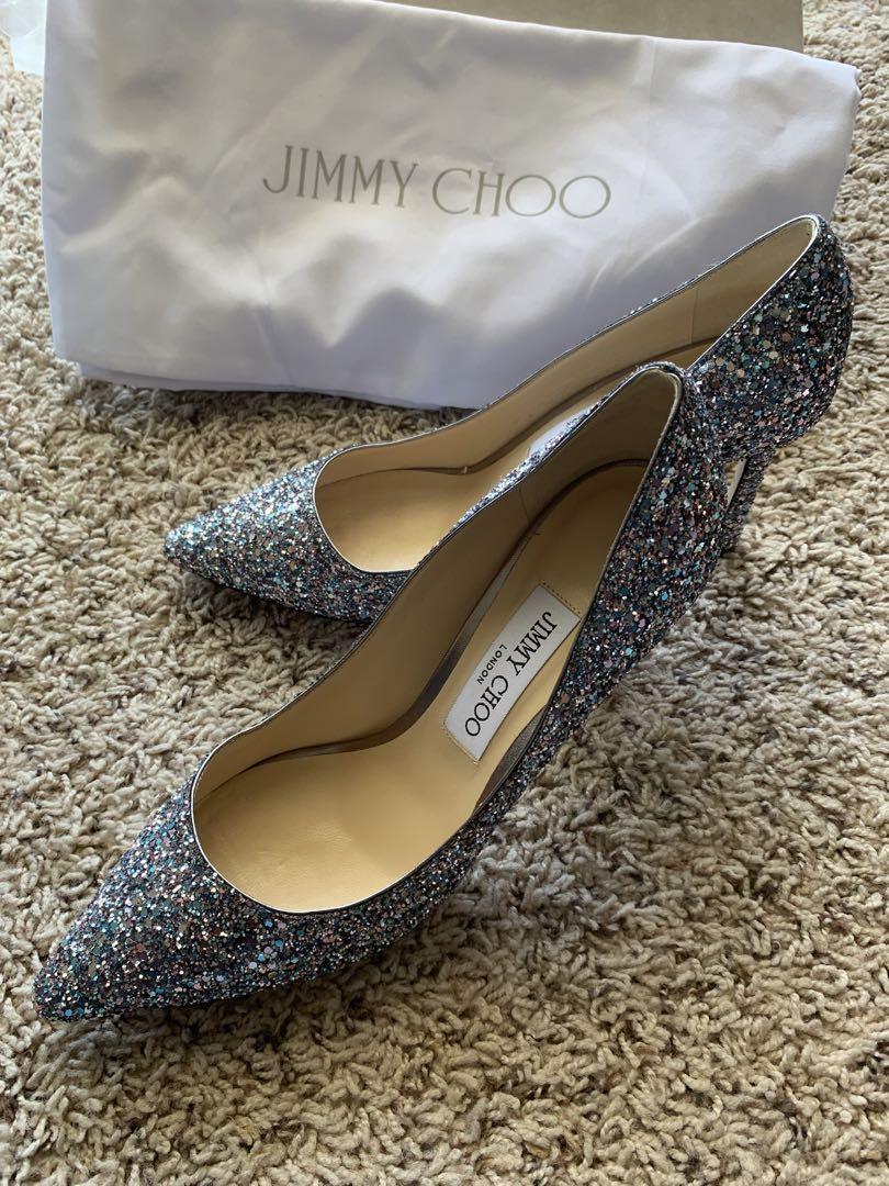 JIMMYCHOO グリッター パンプス シルバー 37