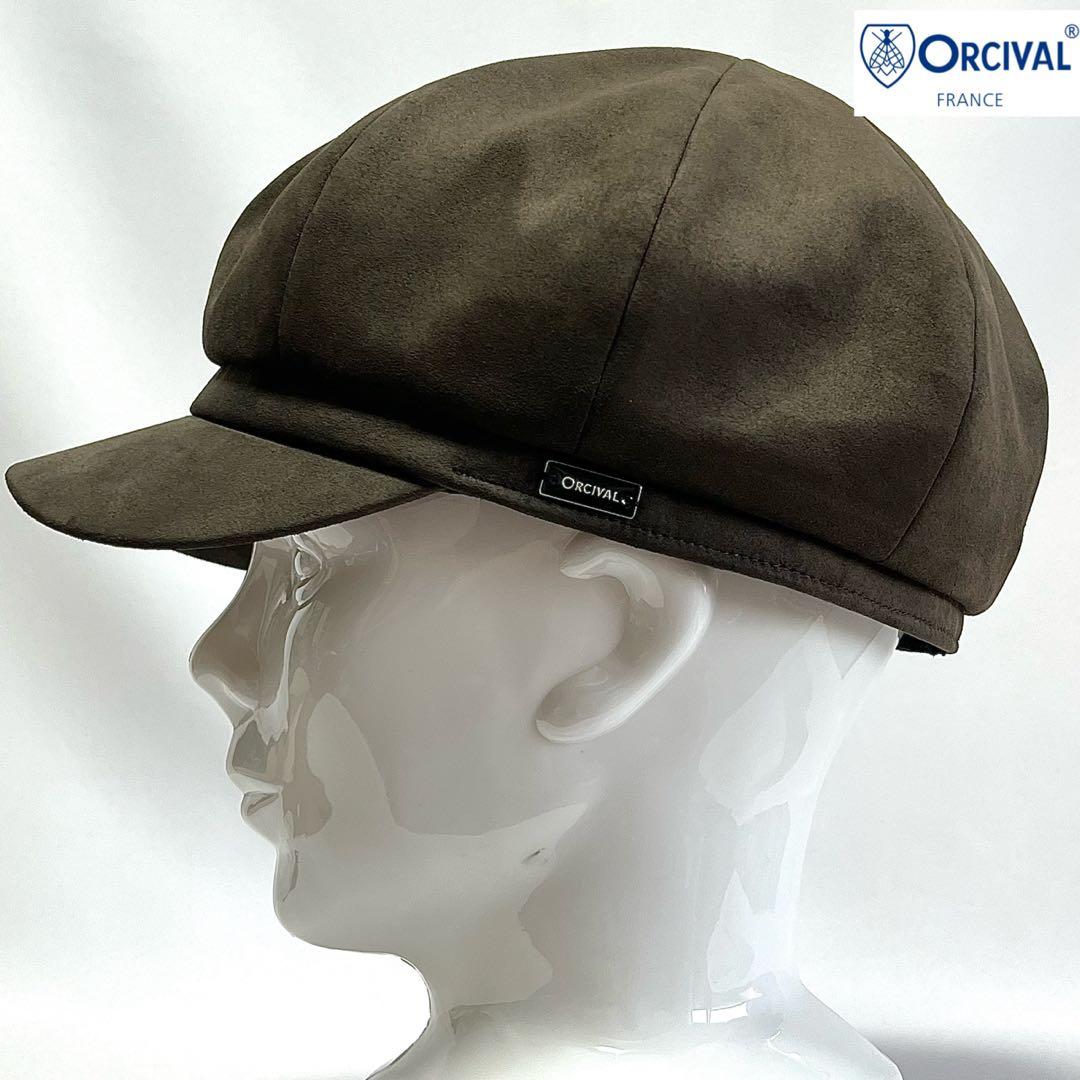 【新品】ORCIVAL オーシバル ブランドロゴプレート付スウェードキャスケット
