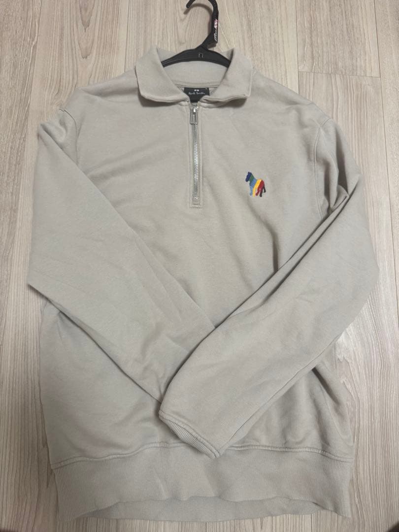 Paul Smith ベージュ シーズンゼブラ ハーフジップカットソー
