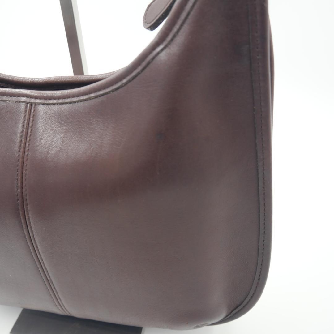 Coach オールドコーチ　ダークブラウン レザー ショルダーバッグ