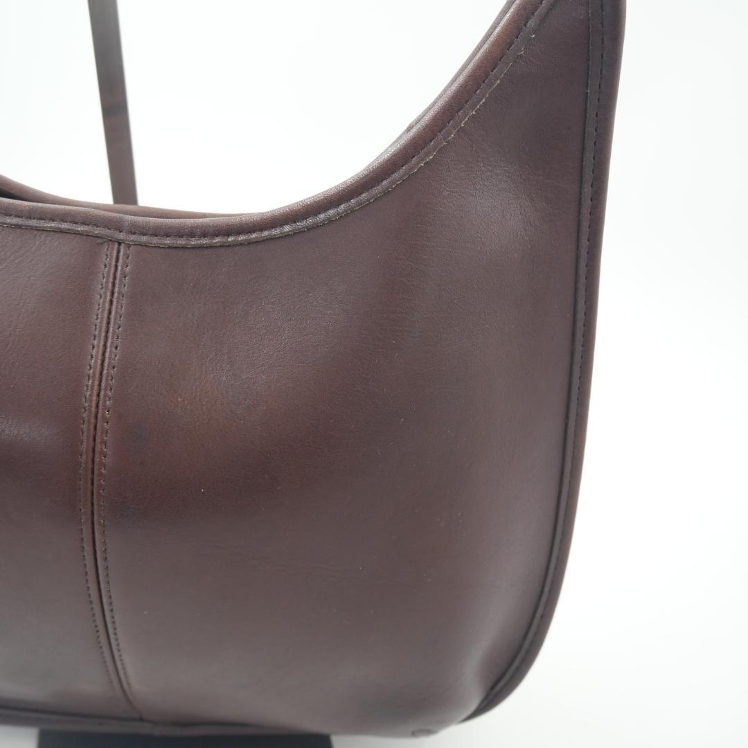Coach オールドコーチ　ダークブラウン レザー ショルダーバッグ