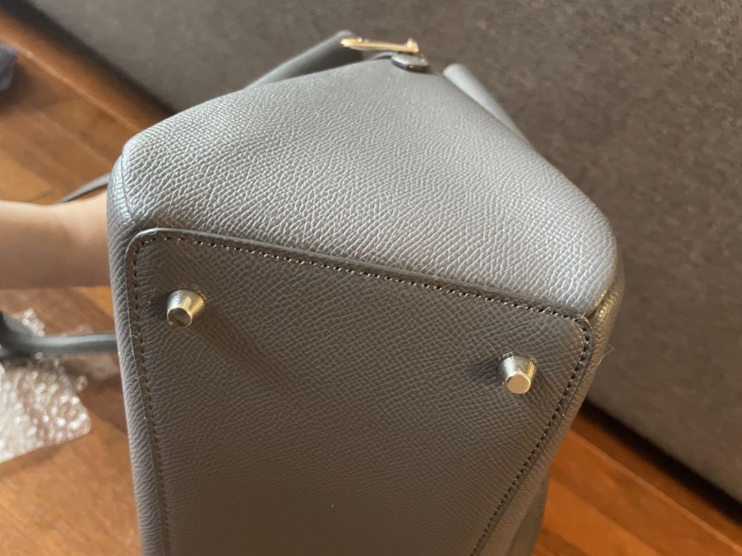 FURLA レザートートバッグ 2way グレー ビジネス