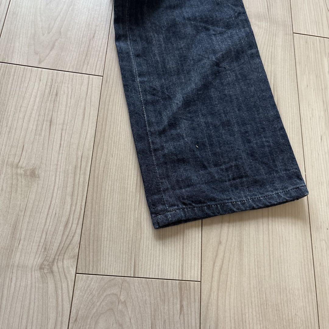 【定価5万円】京都デニムパンツ　鎧ジーンズ リジッド 濃紺 和柄 大鎧　32