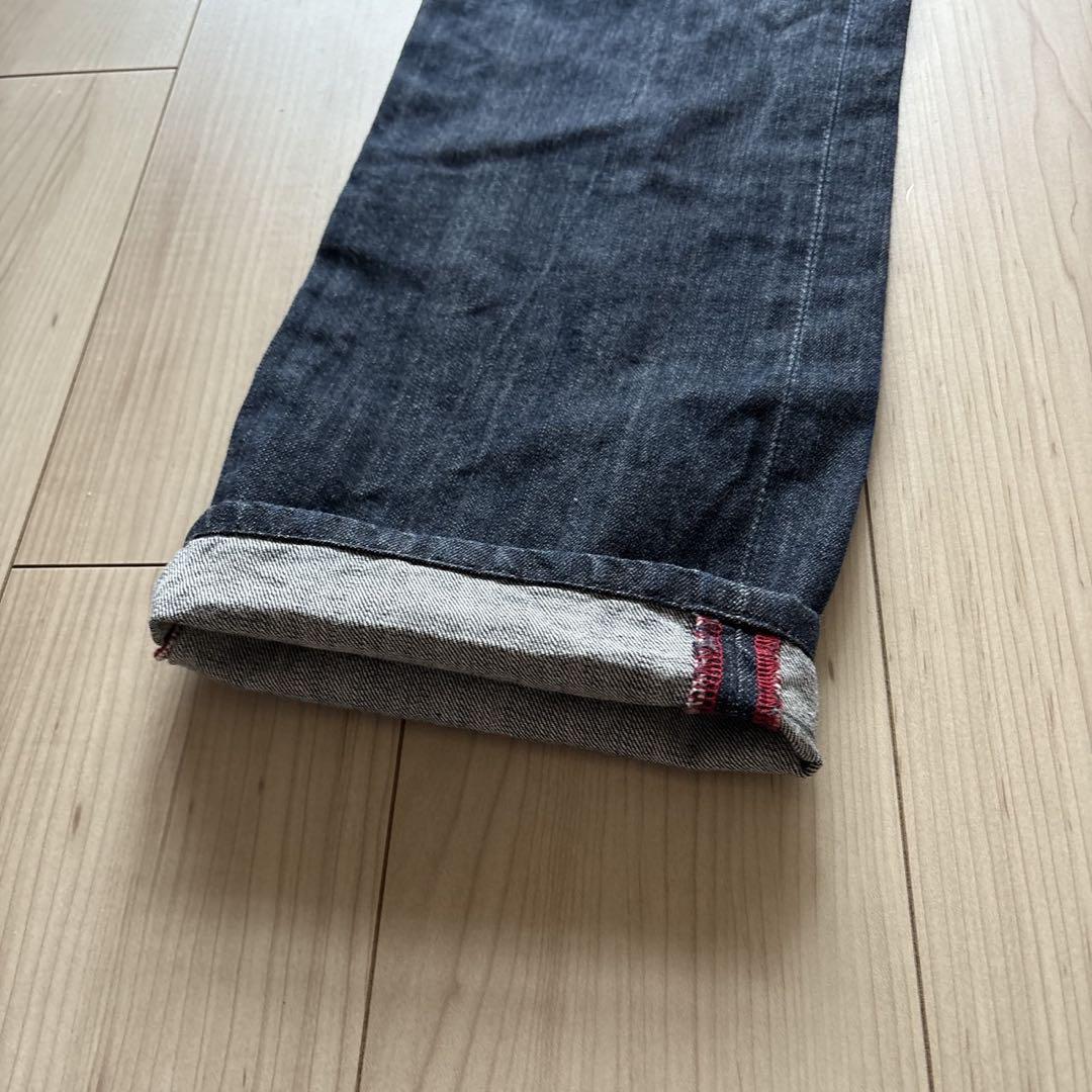 【定価5万円】京都デニムパンツ　鎧ジーンズ リジッド 濃紺 和柄 大鎧　32
