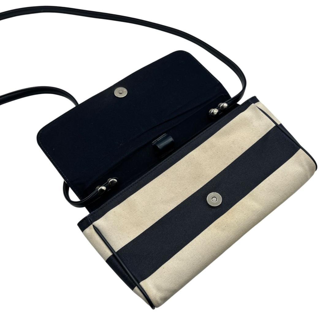 courreges ショルダーバッグ 2way ボーダー キャンバス 1225