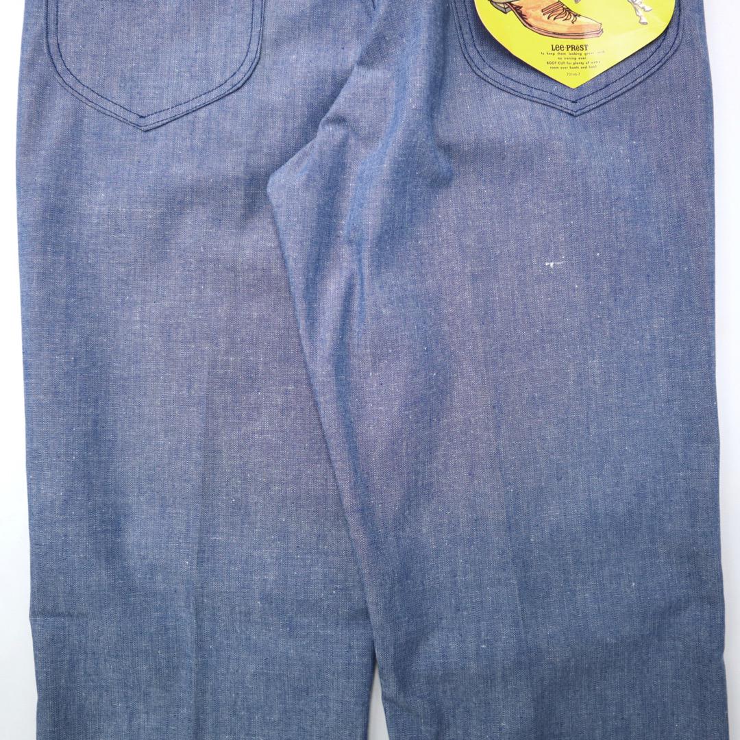 70s デッドストック LEE リー シャンブレー パンツ ブーツカット デニム