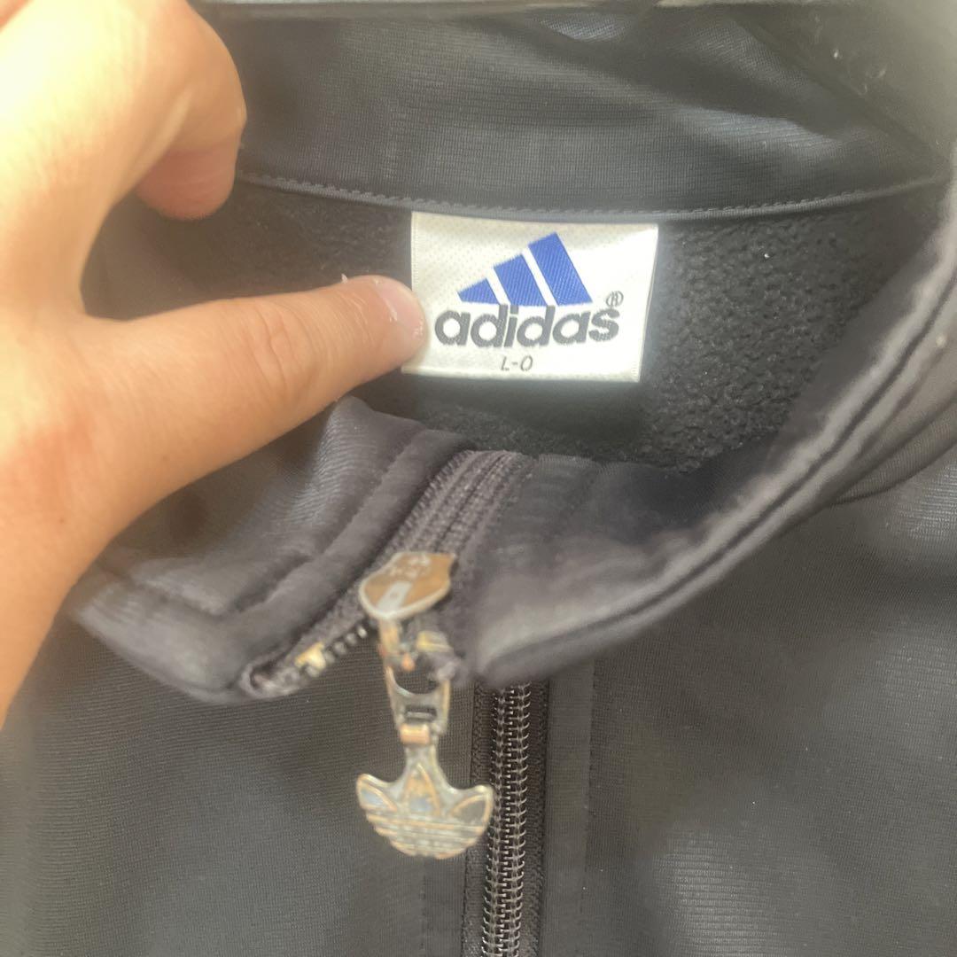 adidas ジャージジャケット 黒/赤 L-O