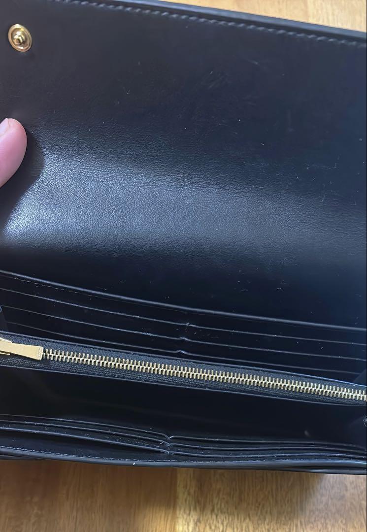 CELINE ブラック レザー 長財布　ラージフラップウォレット