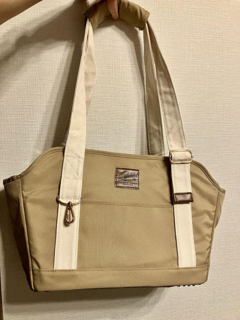 ベージュ ナイロン トートバッグ