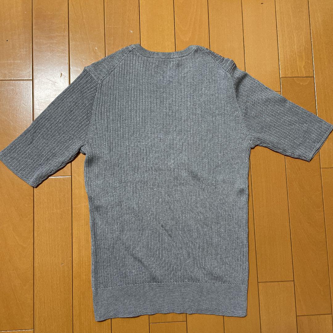 新品】エストネーション 半袖コットンニット(サイズ38・グレー)